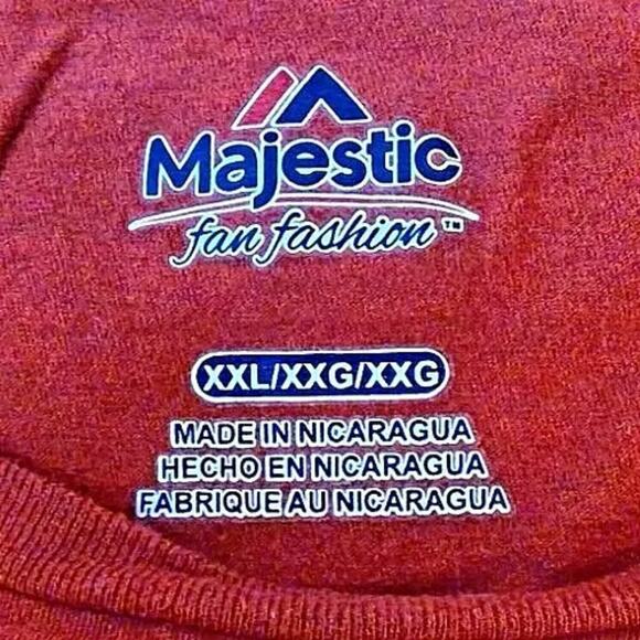 Majestic Fan Fashion Women's Washington Nationals T Shirt XXL Red Shiny Graphics - Picture 4 of 5